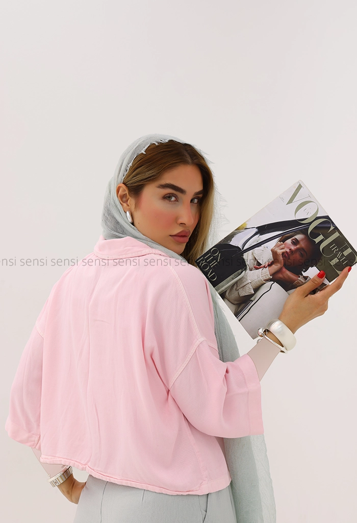 شومیز زنانه کتان سیلک باکسی کد1006059
